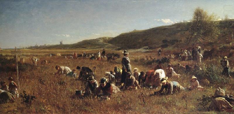 Eastman Johnson THe Cranberry Harvest,Island of Nantucket oil painting picture